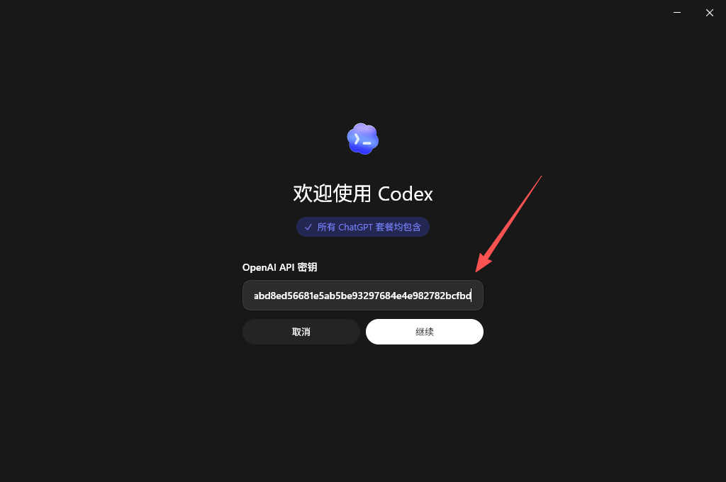 Codex Desktop App 填写 API Key 和 Base URL 步骤图